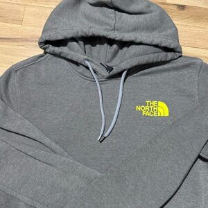 The North Face Charcoal Hoodie with Yellow Logo